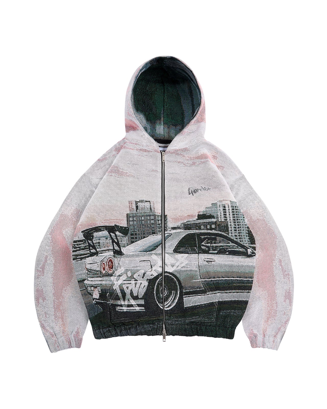 SKYLINE TAPESTRY ZIP-UP HOODIE