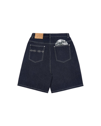 DISC RAW DENIM SHORTS [14OZ]