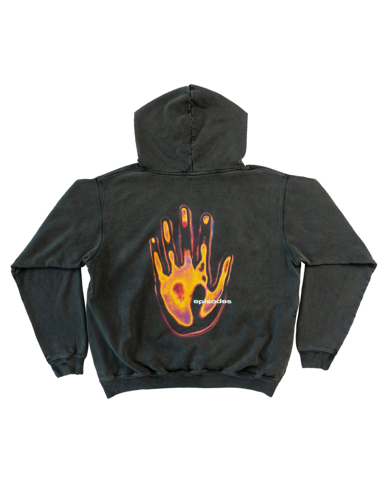 Hand Print Hoodie Black