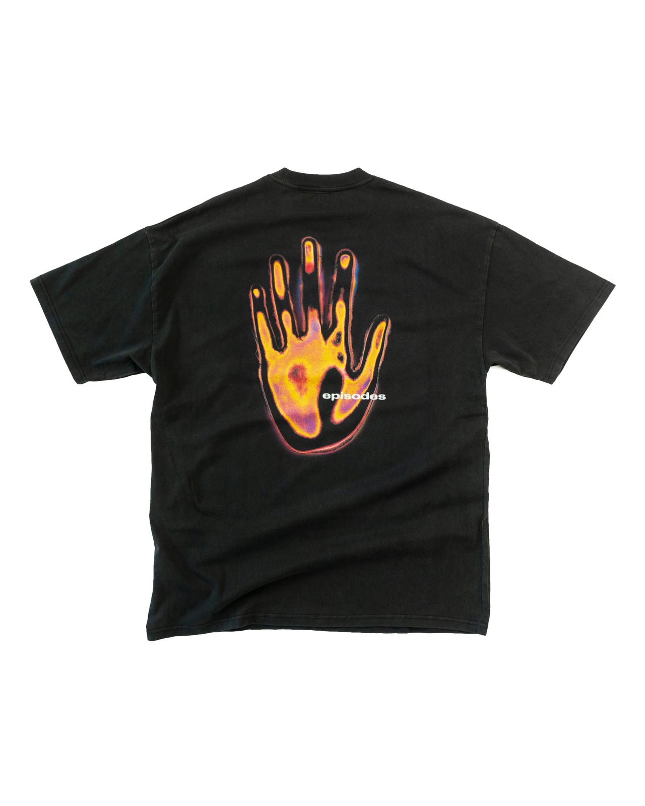 Hand Print Boxy T Black