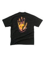 Hand Print Boxy T Black