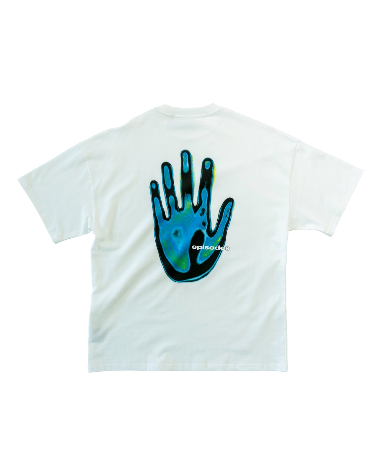 Hand Print Boxy T White