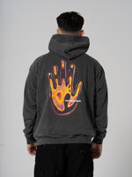 Hand Print Hoodie Black