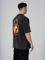 Hand Print Boxy T Black