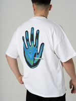 Hand Print Boxy T White