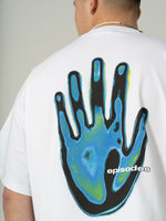 Hand Print Boxy T White