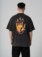 Hand Print Boxy T Black