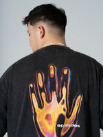 Hand Print Boxy T Black